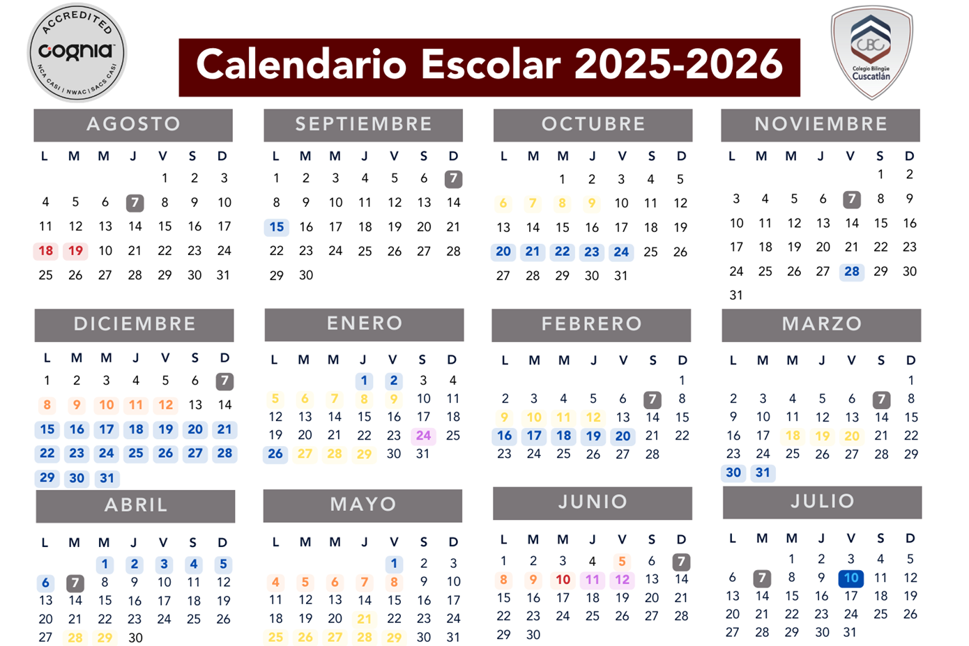School Calendar 2025-2026